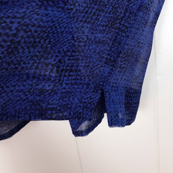 Rebecca Taylor Womens Silk Sleeveless Blouse Top Size 6 Blue Twist Tie Neck Line - Picture 6 of 6